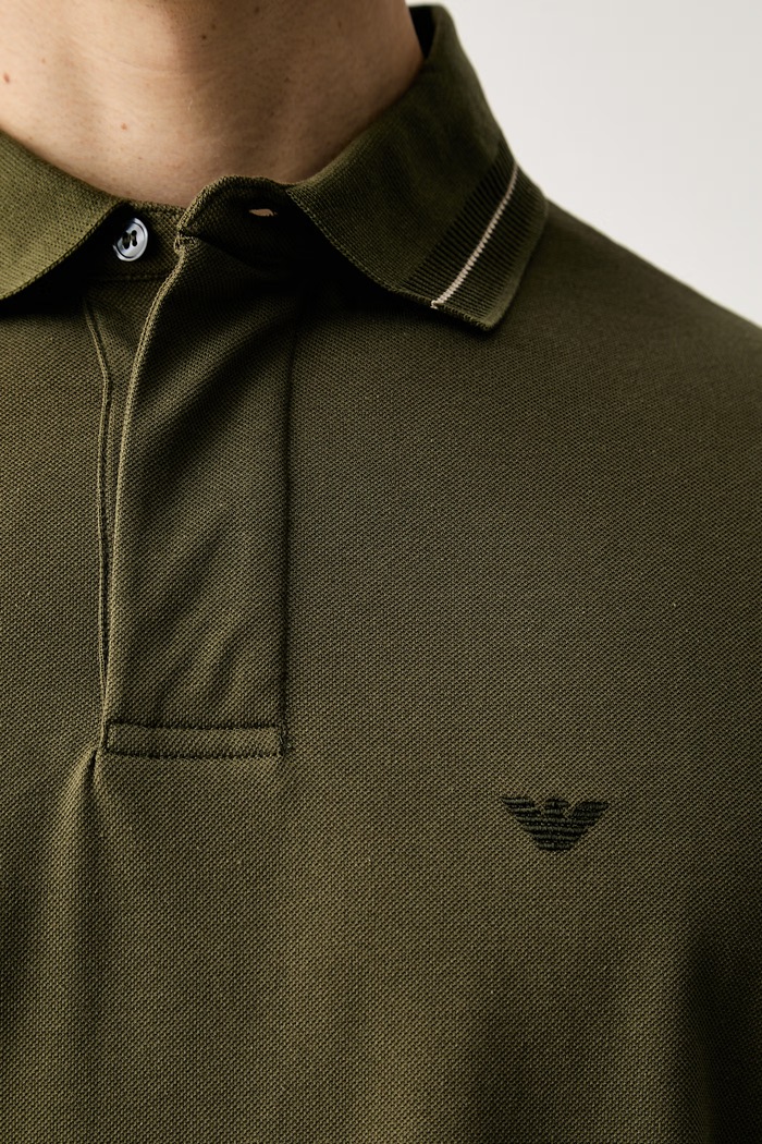 Emporio Armani polo męskie bawełniane EM006625.AF12955 zielony
