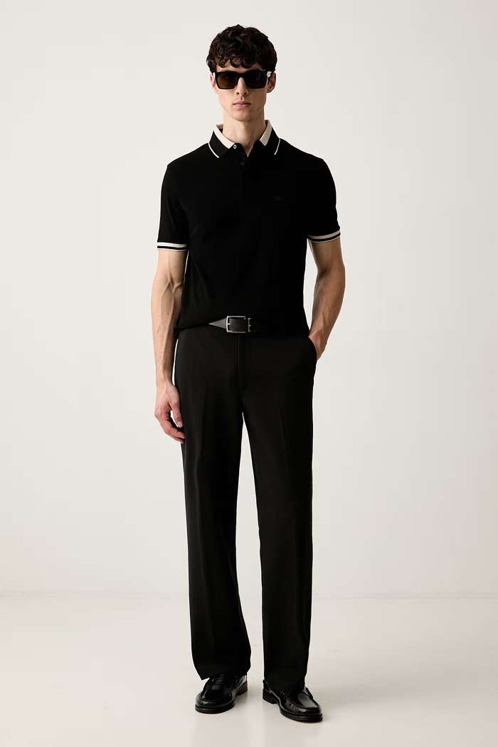 Emporio Armani polo pánské bavlněné EM006625.AF12955 černá AW26