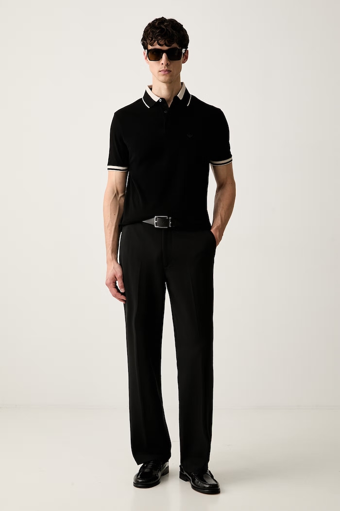 Emporio Armani polo pánské bavlněné EM006625.AF12955 černá AW26