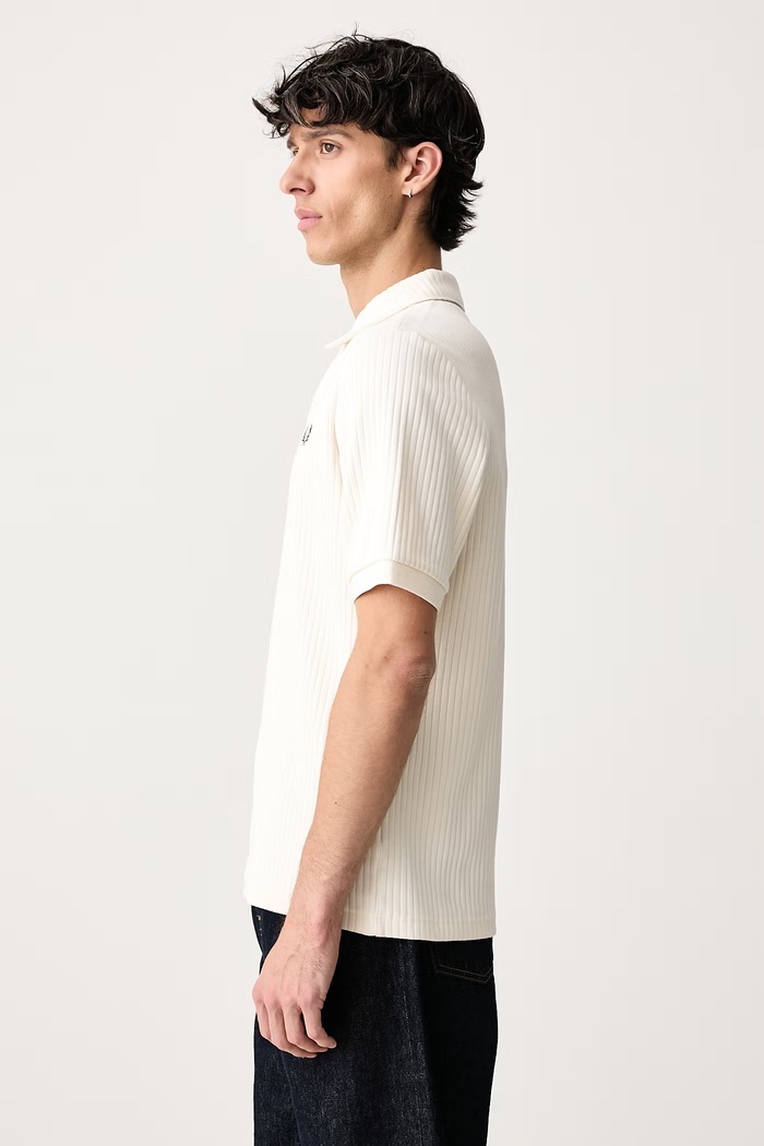 Polo męskie bawełniane z elastanem Fred Perry M3407.560 beżowy