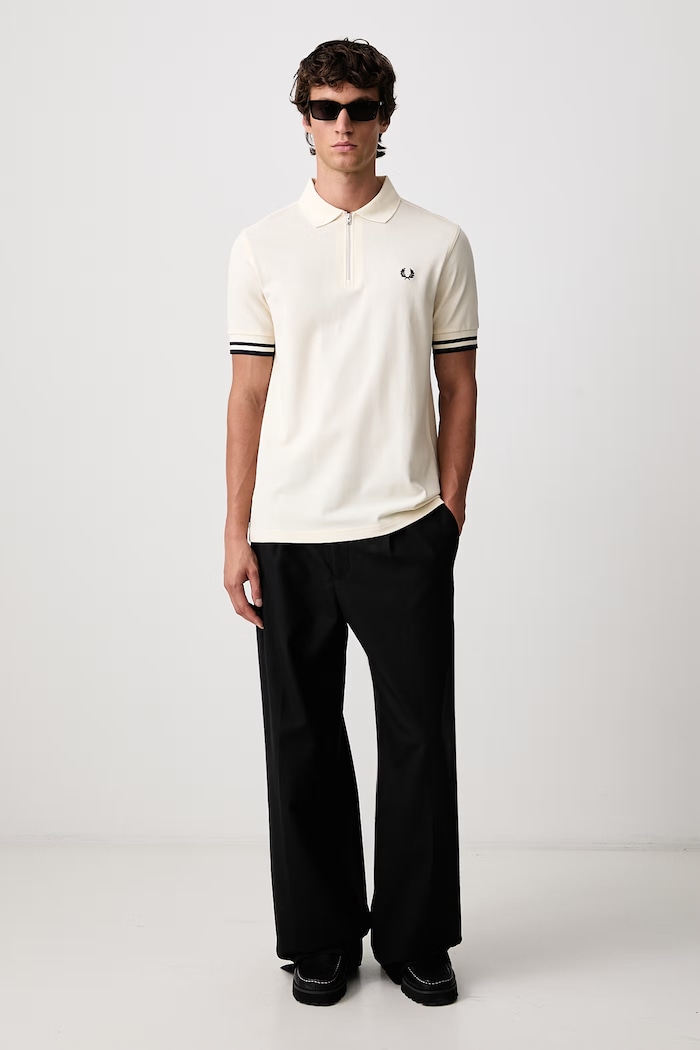 Fred Perry Polo męskie bawełniane M3387.560 beżowy AW26