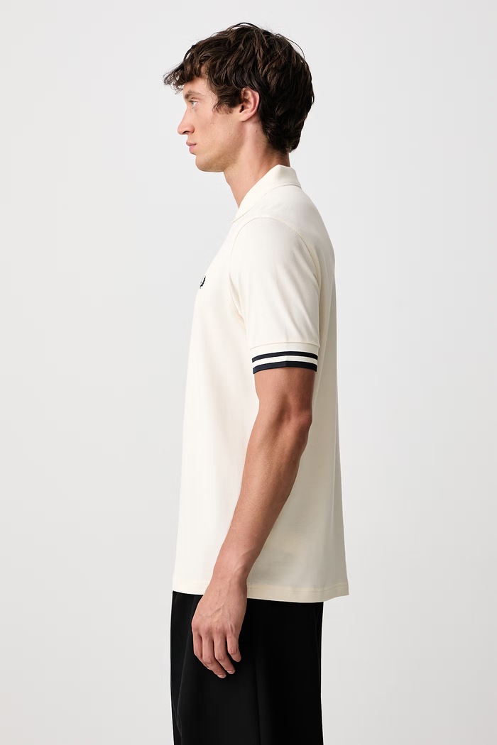 Polo męskie bawełniane Fred Perry M3387.560 beżowy