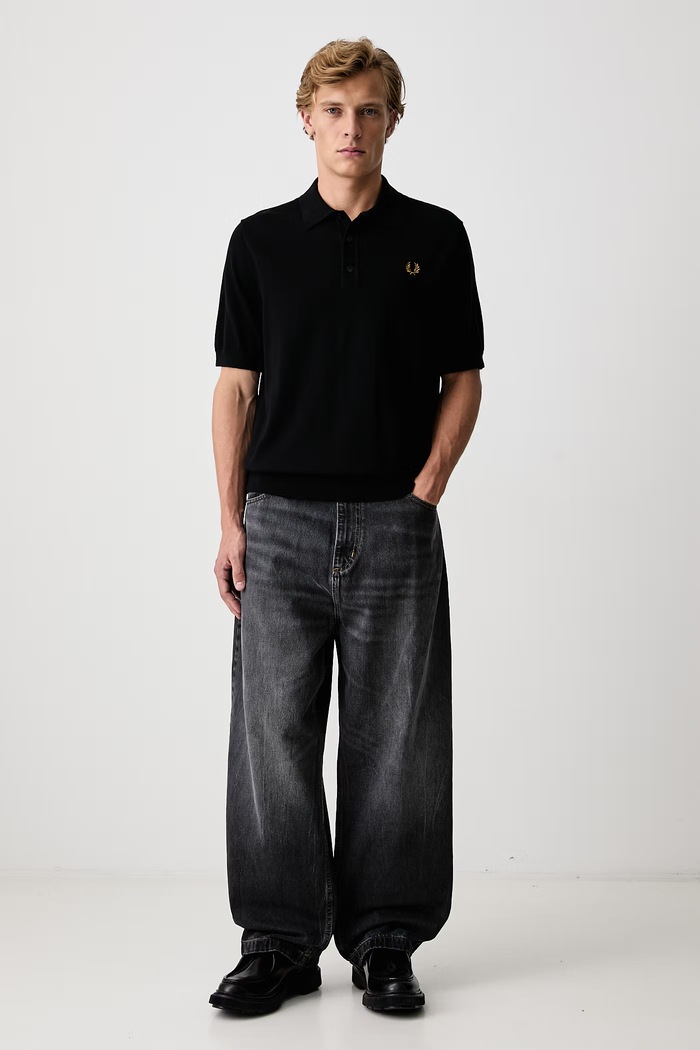 Fred Perry Polo męskie bawełniane K9725.198 czarny AW26