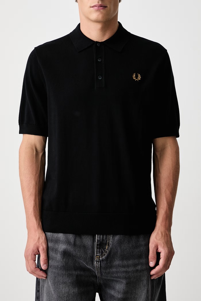 Polo męskie bawełniane Fred Perry czarny K9725.198
