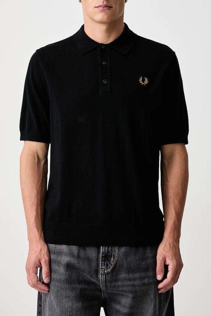 Polo męskie bawełniane Fred Perry czarny K9725.198