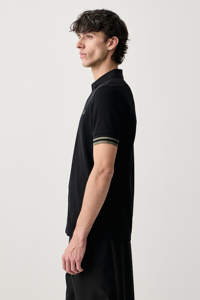 Polo męskie bawełniane Fred Perry M3387.102 czarny