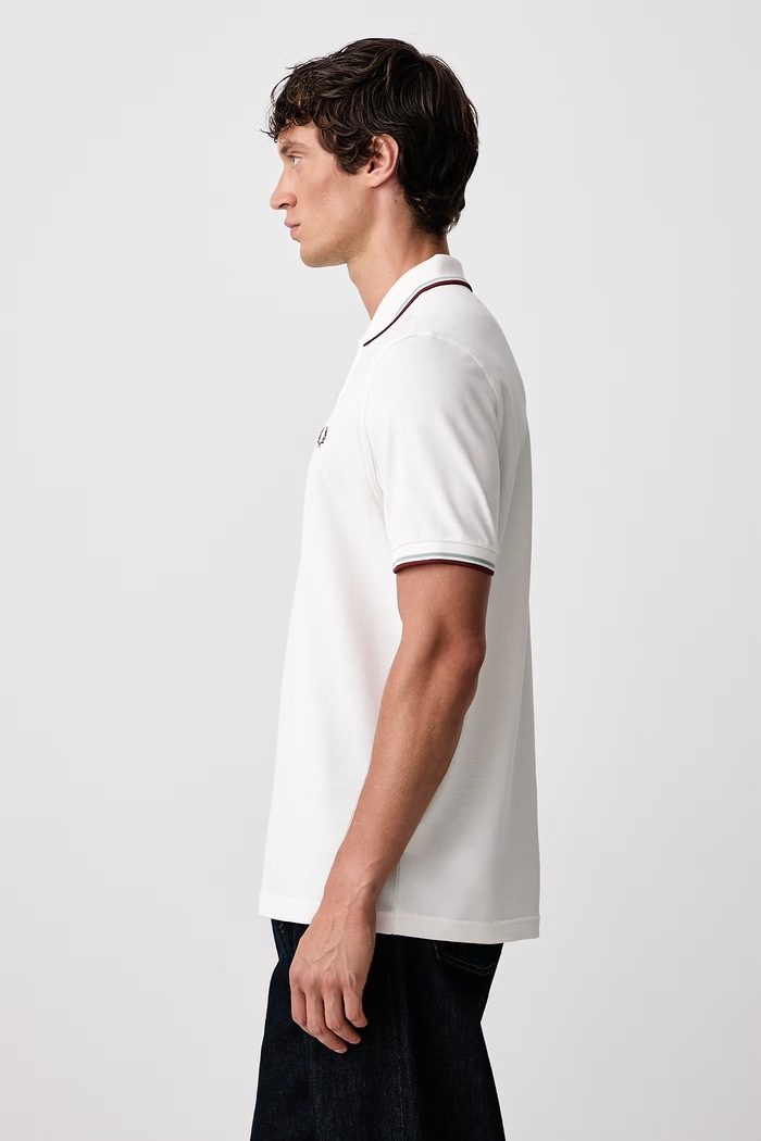 Polo męskie bawełniane Fred Perry M3600.67C biały