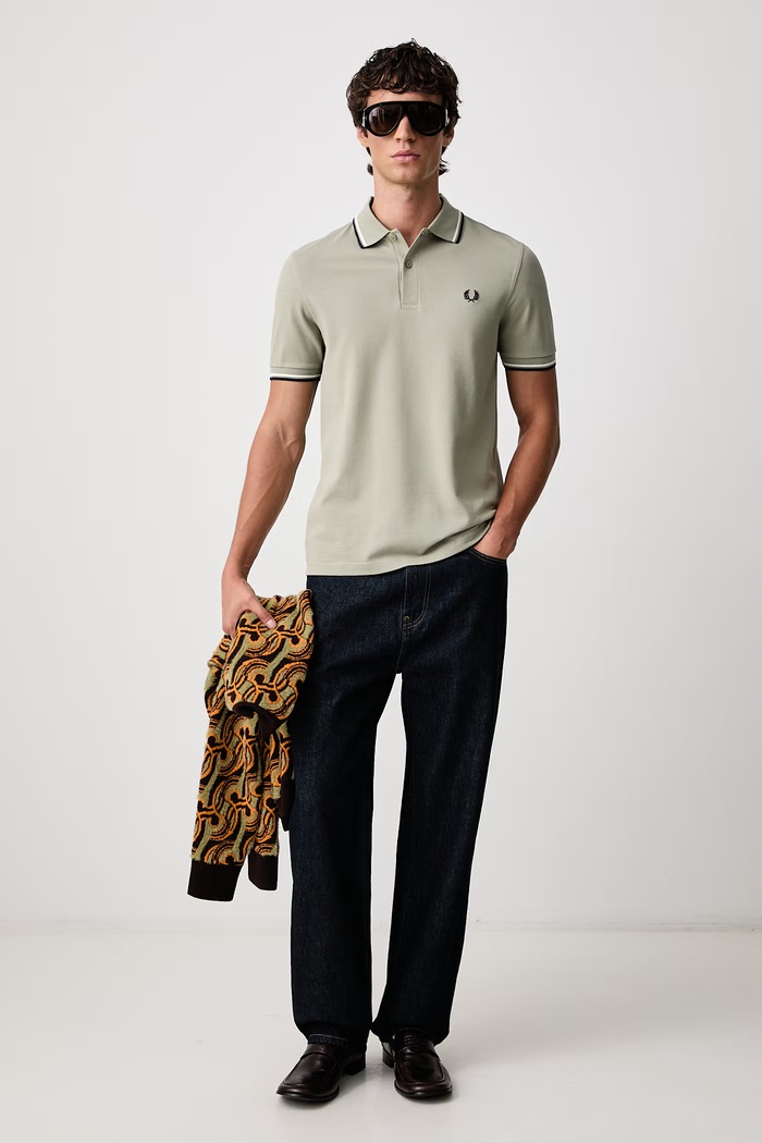 Fred Perry Polo męskie bawełniane M3600.76C zielony AW26