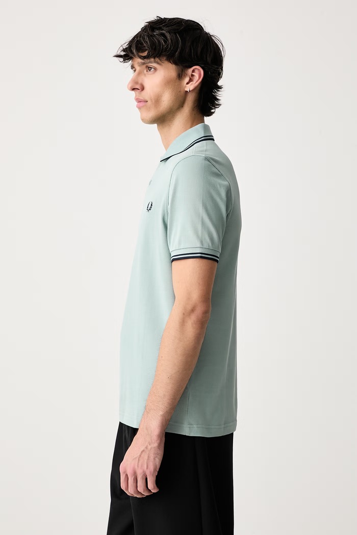 Polo męskie bawełniane Fred Perry M3600.71C turkusowy