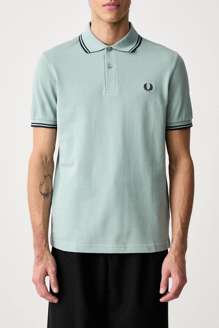 Polo męskie bawełniane Fred Perry turkusowy M3600.71C