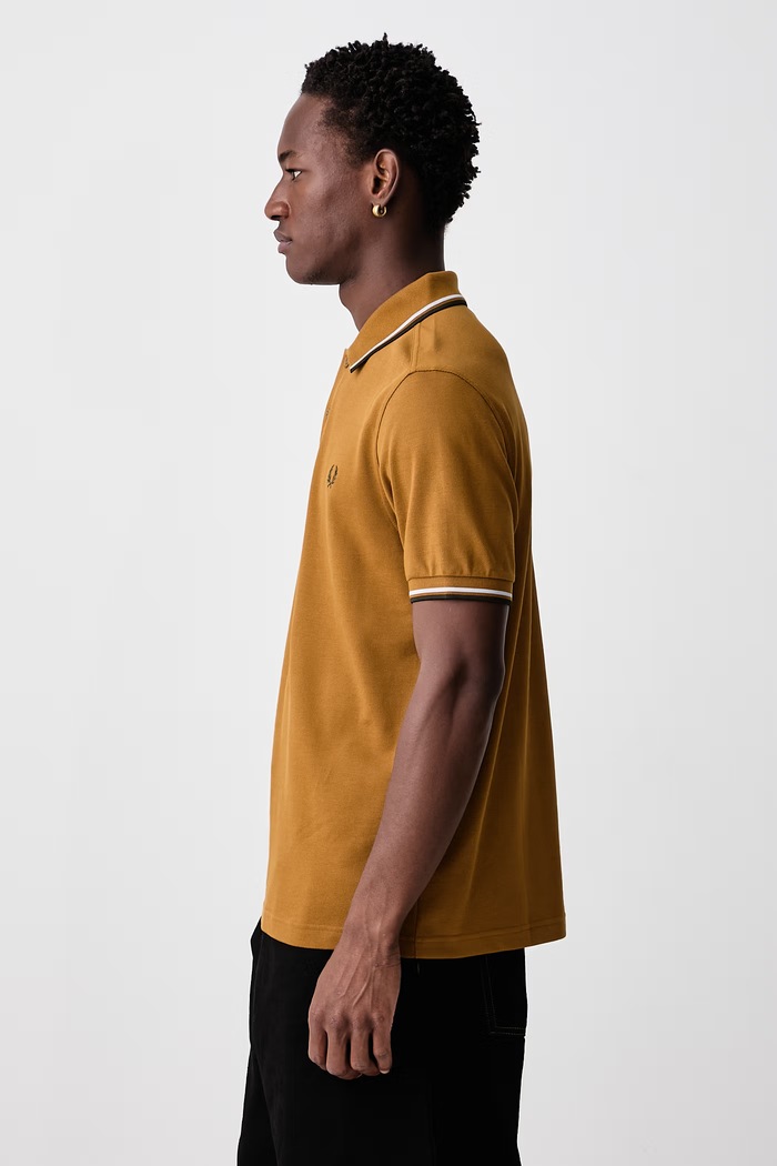 Polo męskie bawełniane Fred Perry M3600.80C brązowy