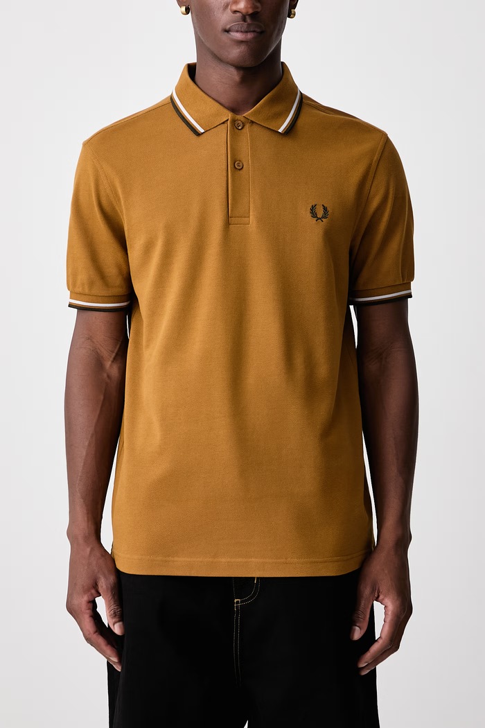 Polo męskie bawełniane Fred Perry brązowy M3600.80C