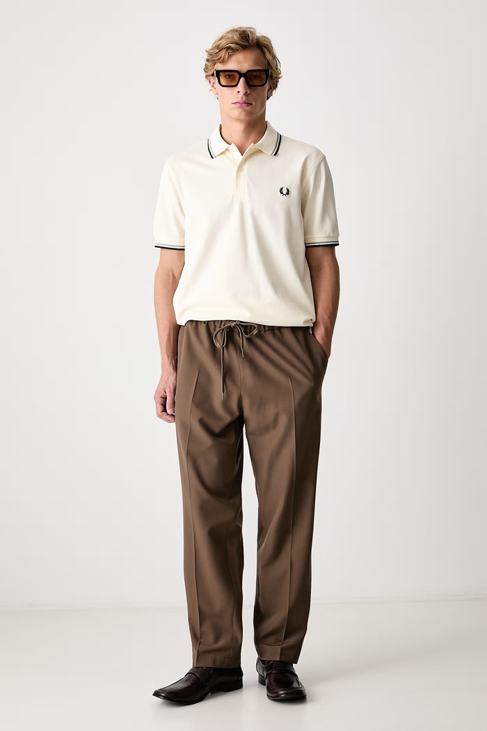 Fred Perry Polo męskie bawełniane M3600.68C beżowy AW26