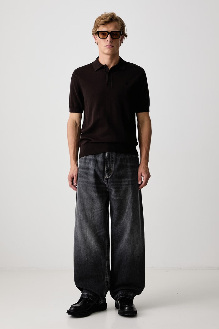 Fred Perry Polo męskie bawełniane K9725.33C brązowy AW26