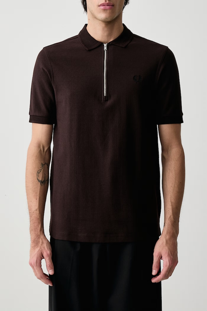 Polo męskie bawełniane Fred Perry brązowy M3400.33C