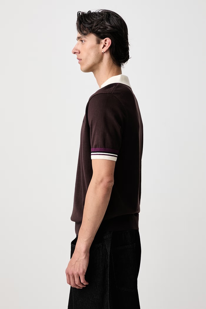 Polo męskie bawełniane Fred Perry K3313.33C brązowy