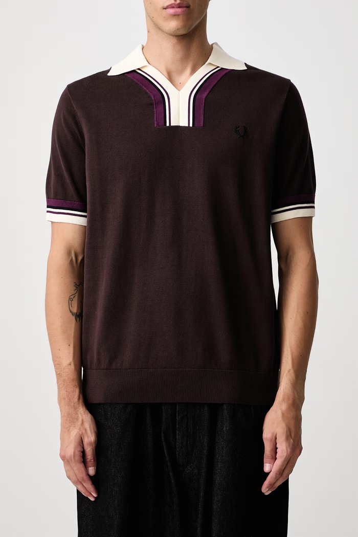 Polo męskie bawełniane Fred Perry brązowy K3313.33C