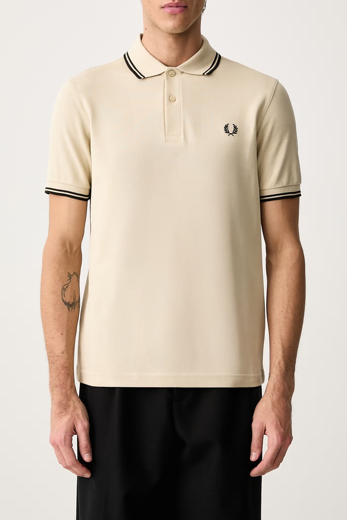 Polo męskie bawełniane Fred Perry beżowy M3600.X64