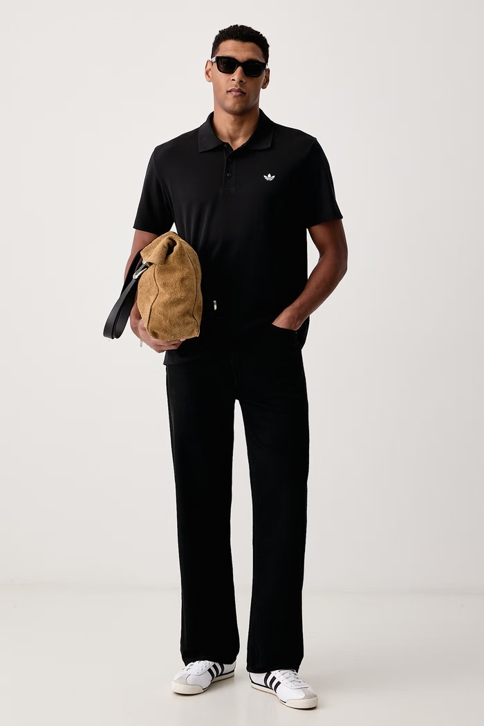 adidas Originals Polo tričko pánske bavlnené Trefoil Essentials KS8904 čierna AW26