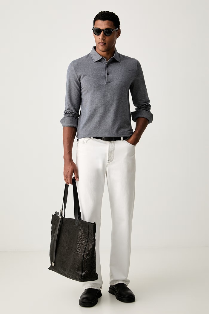 Gant Longsleeve męski bawełniany z elastanem 2014130 niebieski AW26