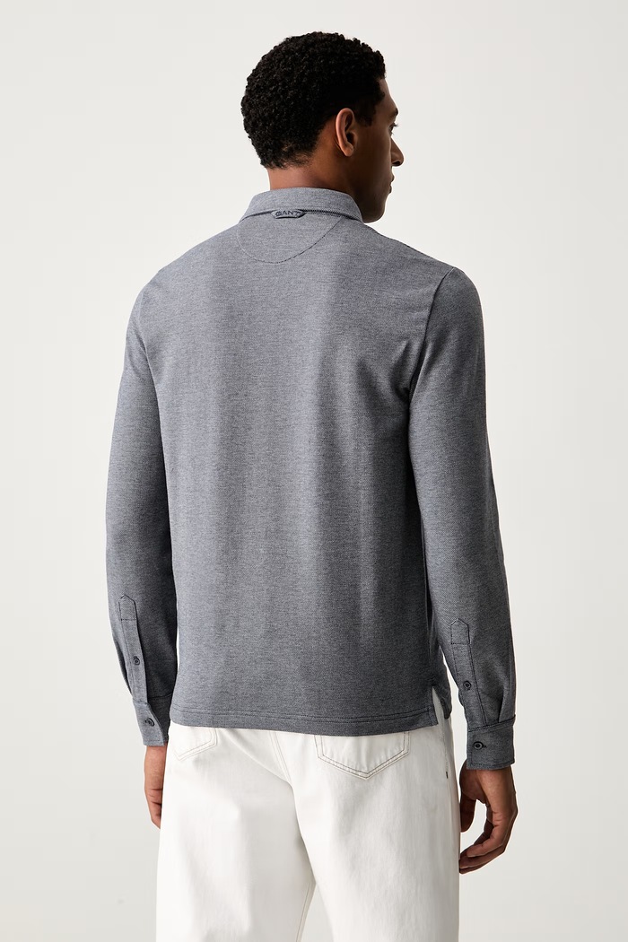 Odzież Gant Longsleeve męski bawełniany z elastanem 2014130 niebieski