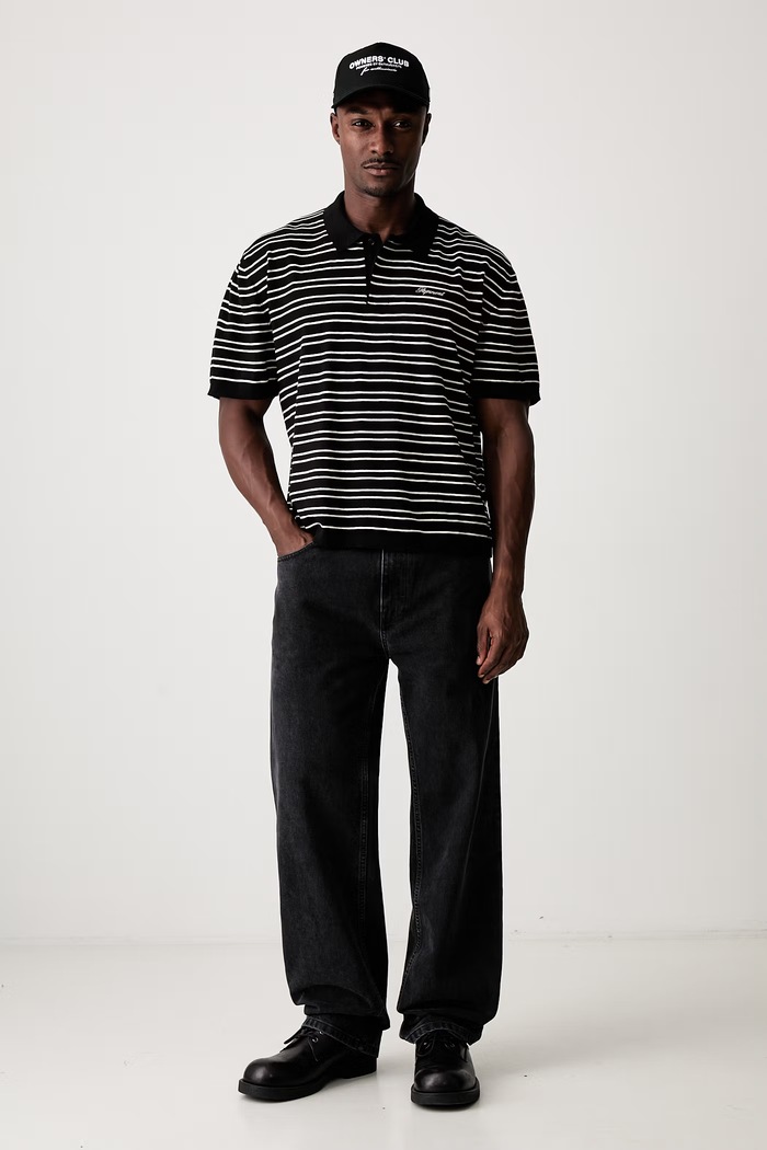 Represent polo bawełniane męskie MLM101288 czarny AW26