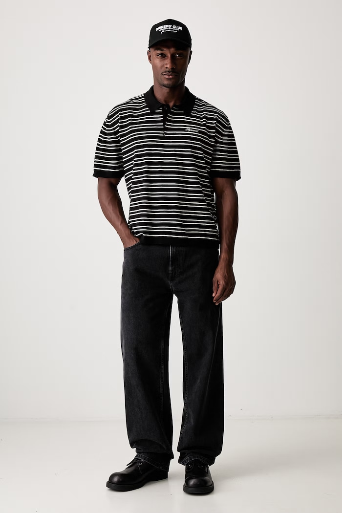 Represent polo bawełniane męskie MLM101288 czarny AW26