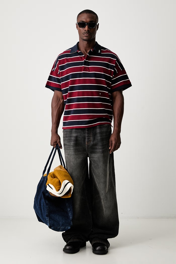 RHUDE polo bawełniane męskie RHPF26PO01212 czerwony AW26