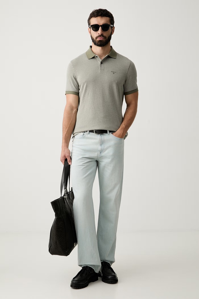 Barbour polo męskie bawełniane Copgrove MML1561 zielony AW26