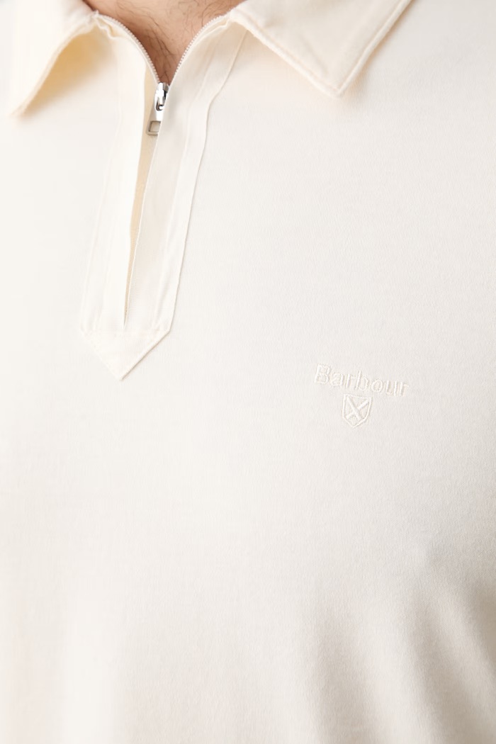 Barbour polo męskie bawełniane Crakehall MML1560 beżowy