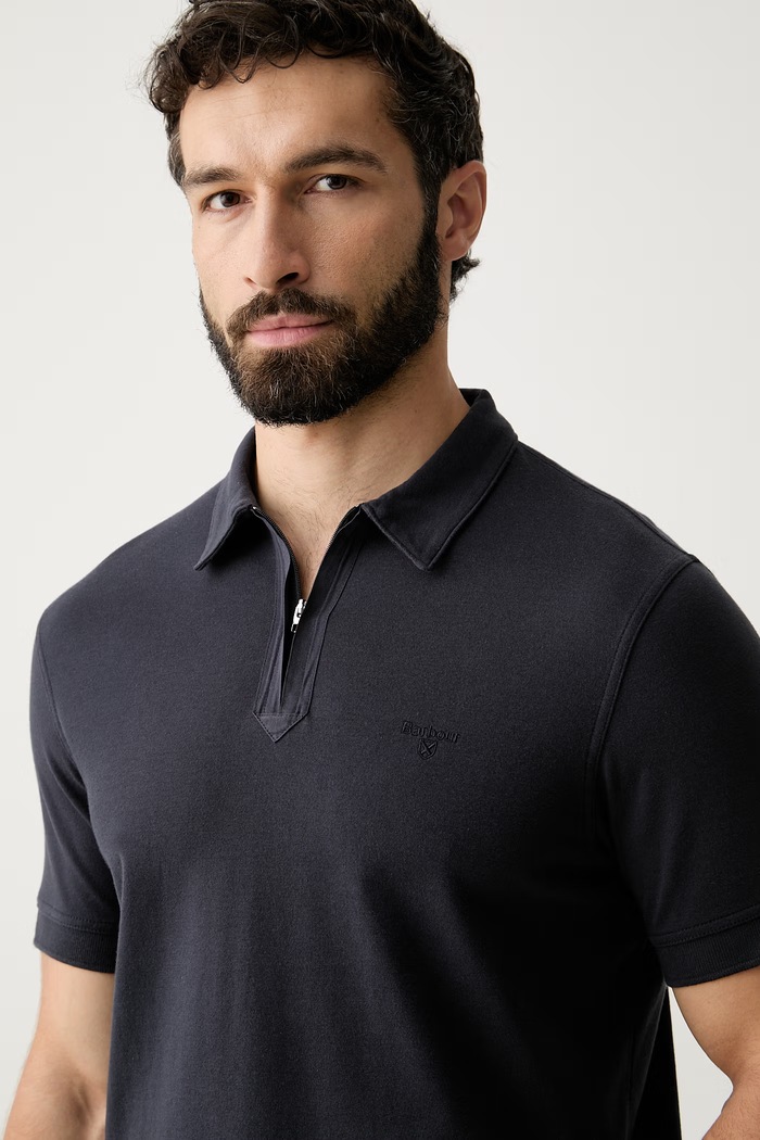 Barbour polo męskie bawełniane Crakehall granatowy MML1560