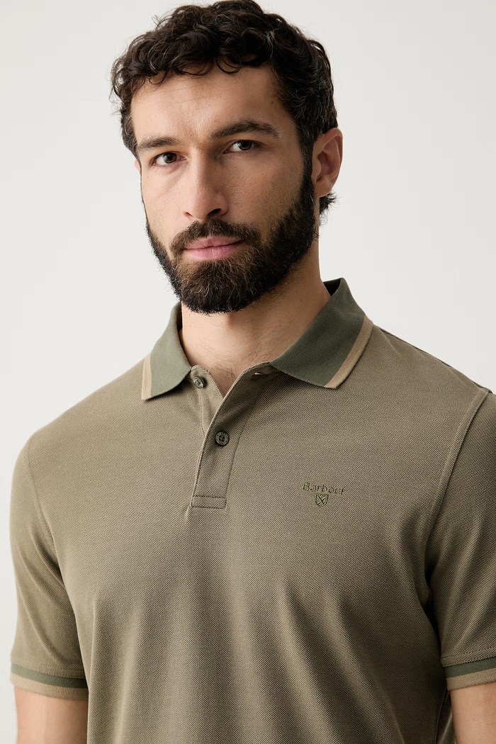 Barbour polo męskie bawełniane Bernard zielony MML1311