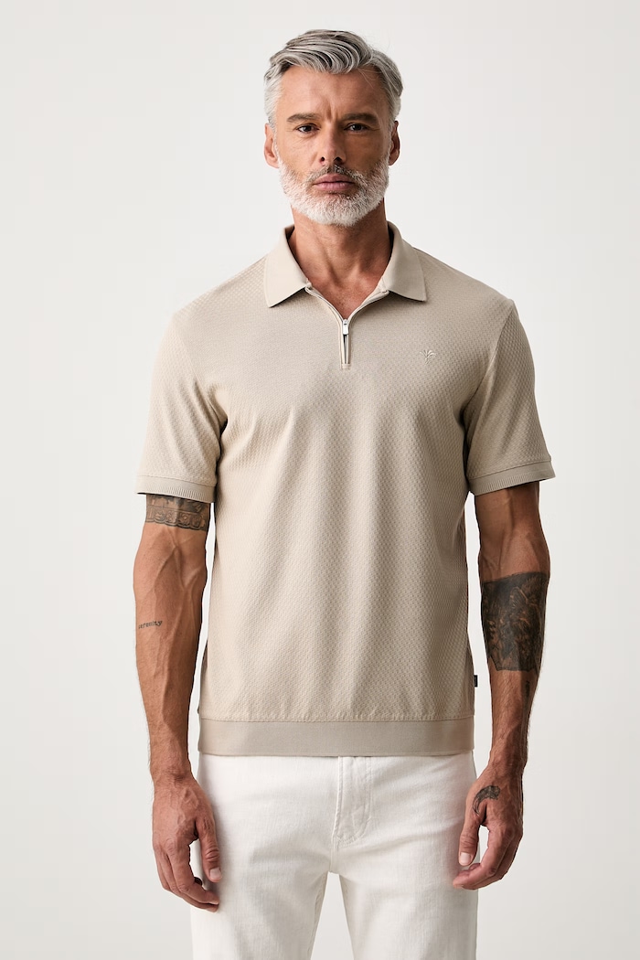 Joop! polo męskie bawełniane beżowy 30103411