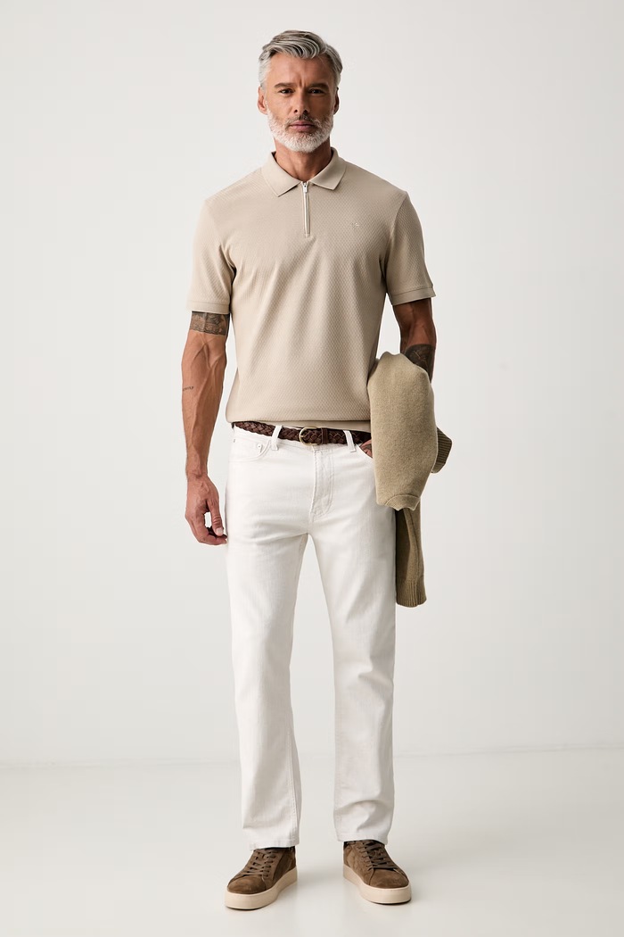 Joop! polo pánské bavlněné 30103411 béžová AW26