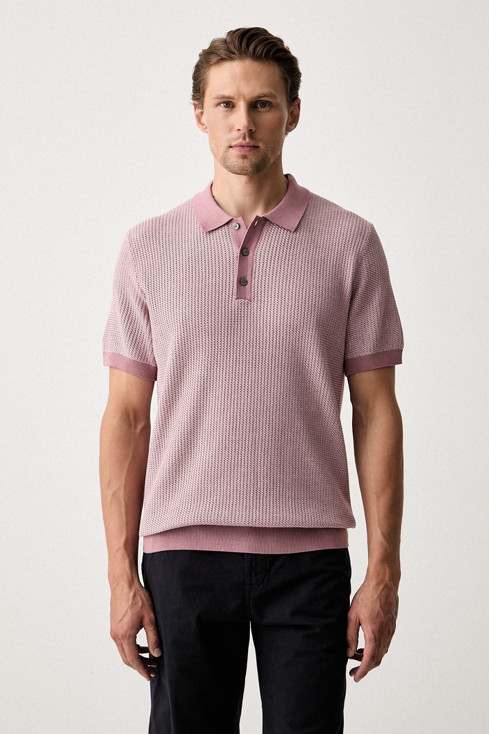 Joop! polo swetrowe męskie bawełniane różowy 30102387
