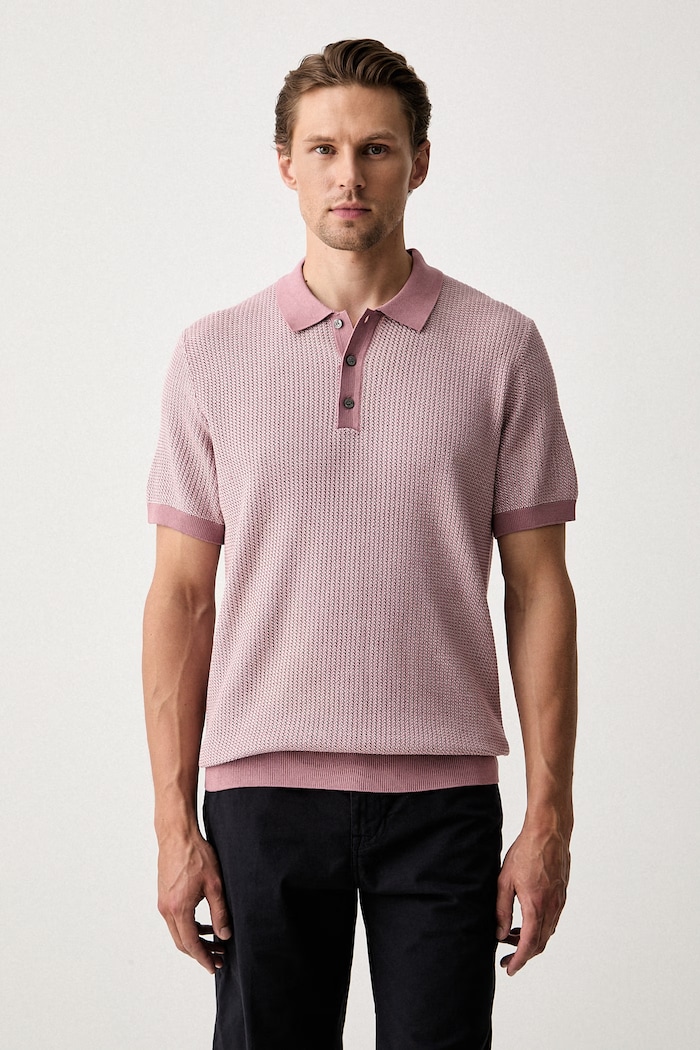 Joop! polo swetrowe męskie bawełniane różowy 30102387