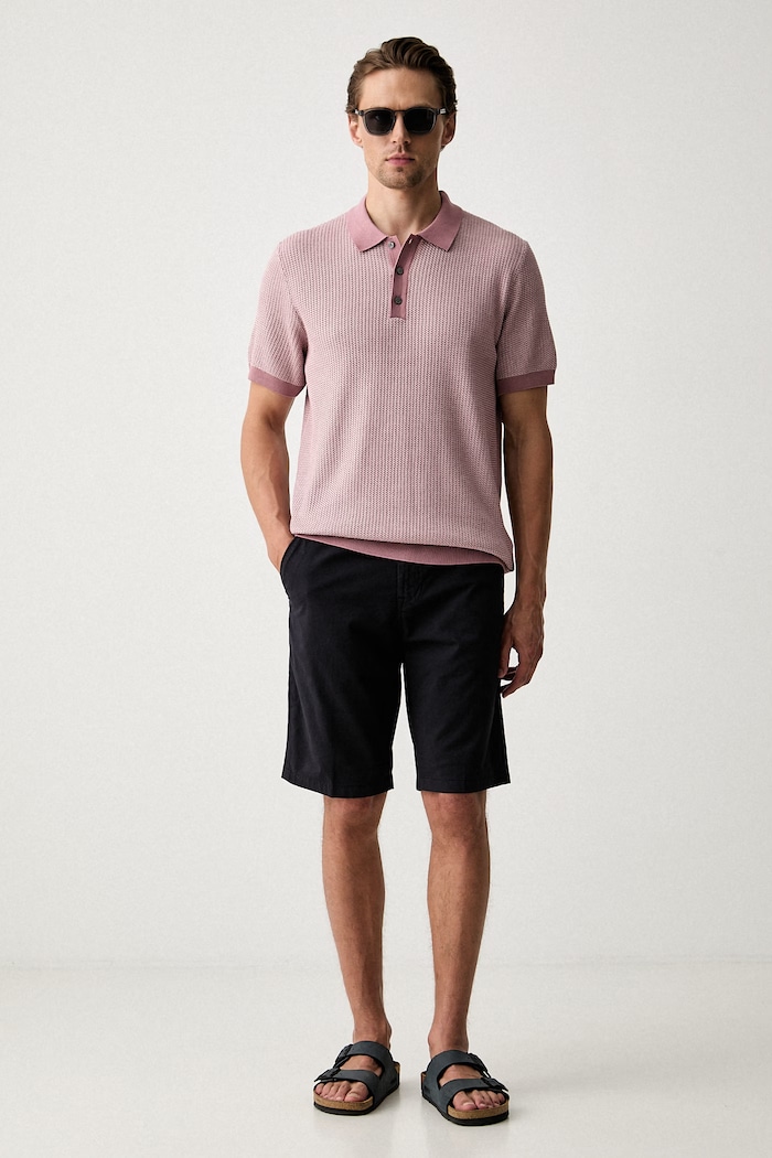 Joop! polo swetrowe męskie bawełniane 30102387 różowy AW26