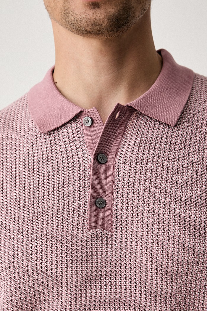Joop! polo swetrowe męskie bawełniane 30102387 różowy