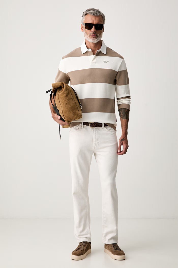 Joop! longsleeve męski bawełniany 30103316 beżowy AW26