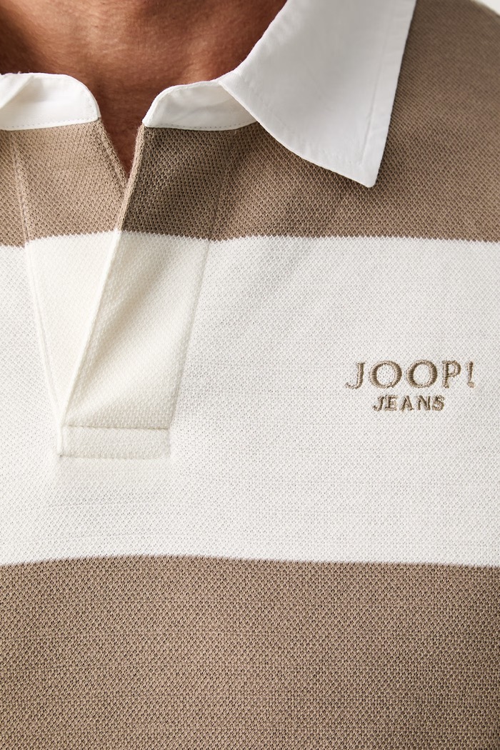 Joop! tričko s dlouhým rukávem pánské bavlněné 30103316 béžová
