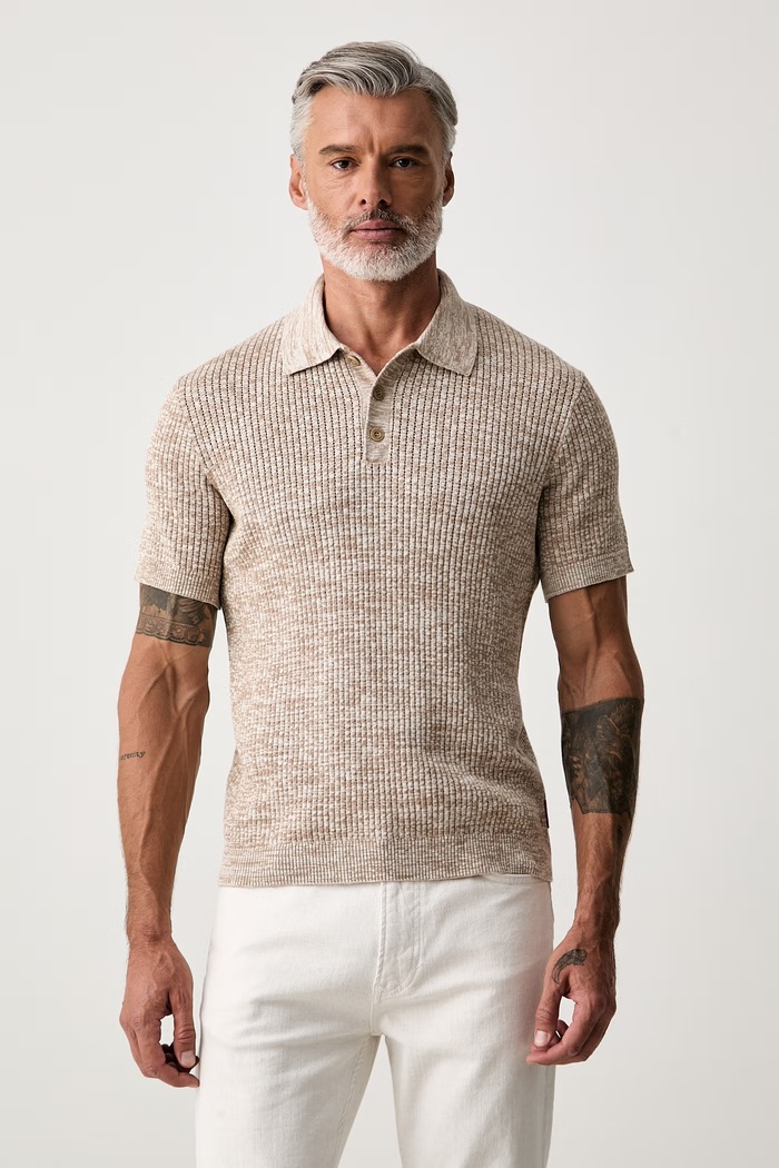 Joop! polo swetrowe męskie bawełniane beżowy 30103132