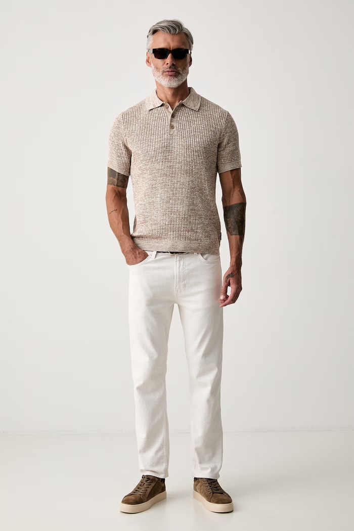 Joop! polo swetrowe męskie bawełniane 30103132 beżowy AW26