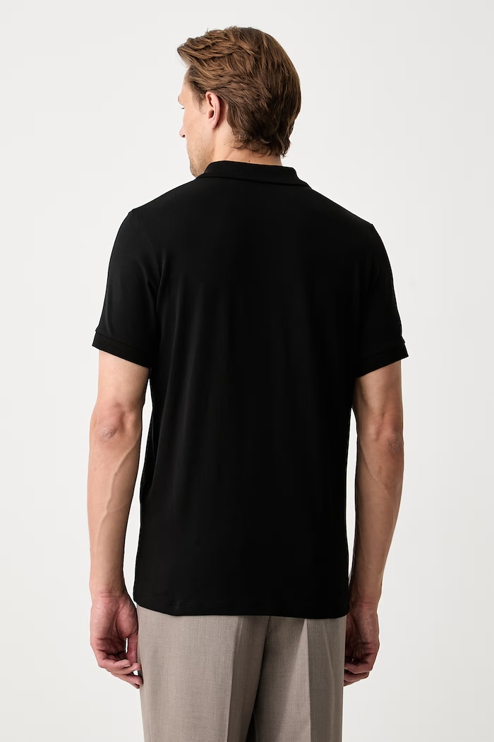 Abbigliamento Karl Lagerfeld polo da uomo in cotone con elastan 500235.745780 nero