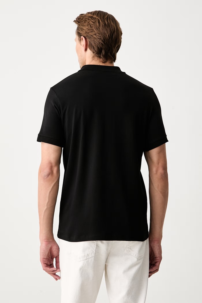 Oblečení Karl Lagerfeld polo pánské bavlněné s elastanem 500235.745780 černá