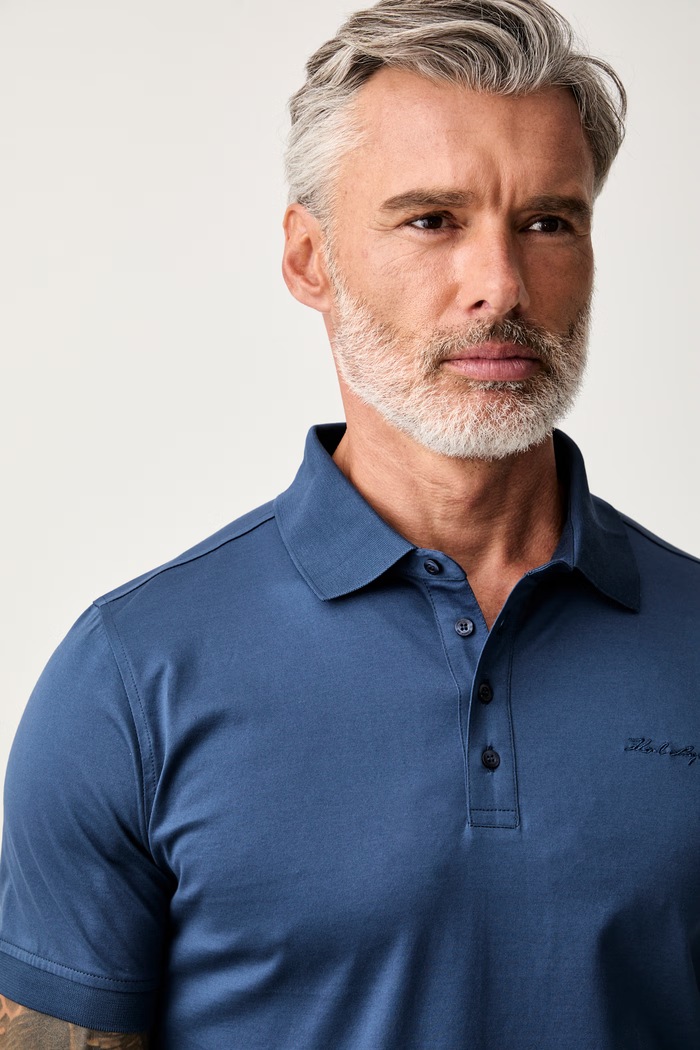 Karl Lagerfeld polo majica za muškarce od pamuka mornarsko plava 563200.745001