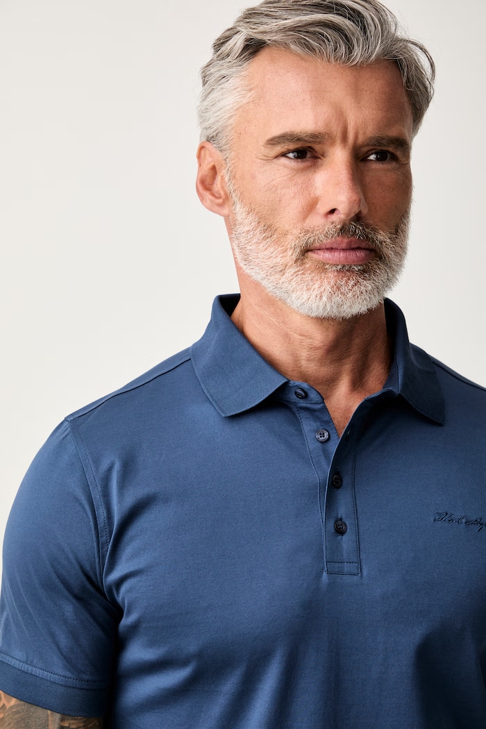 Karl Lagerfeld polo majica za muškarce od pamuka mornarsko plava 563200.745001