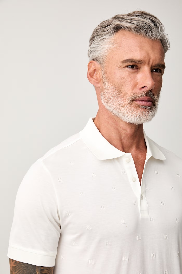 Karl Lagerfeld polo męskie bawełniane beżowy 563200.745002