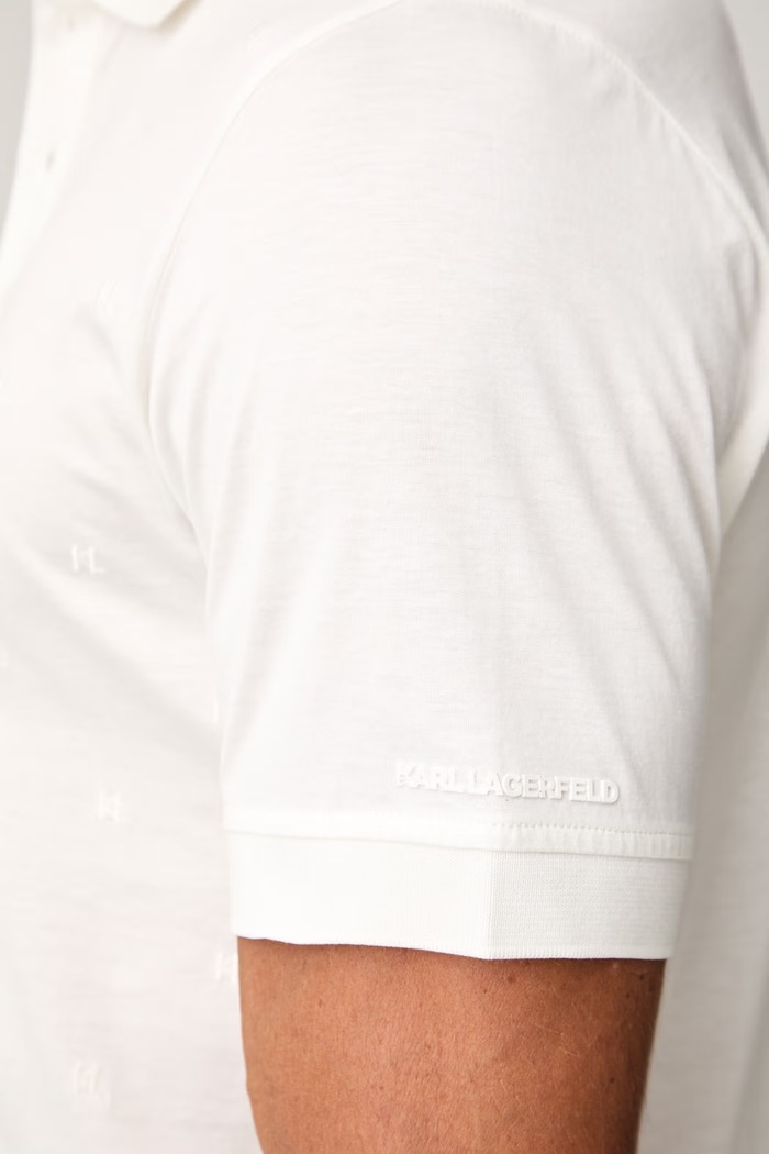 Karl Lagerfeld polo męskie bawełniane 563200.745002 beżowy