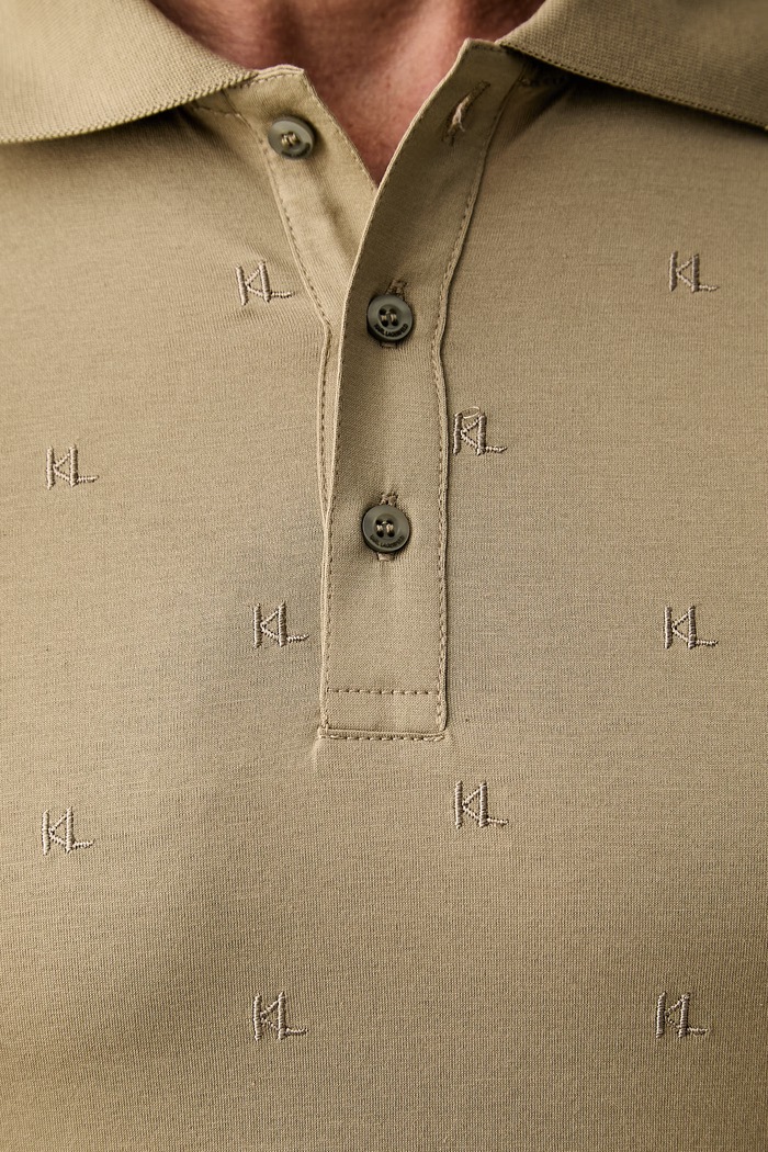Karl Lagerfeld polo męskie bawełniane 563200.745002 beżowy