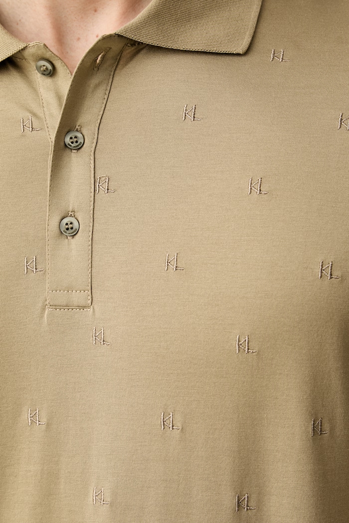 Karl Lagerfeld polo majica moška bombažna zelena 563200.745002